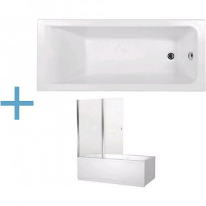 Акриловая ванна Aquanet Bright 175x75 (+ шторка Aquanet Alfa 4 NF6222-pivot)