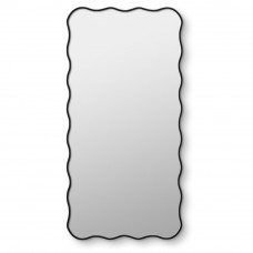 Зеркало в ванную в чёрной волнистой раме Fancy L Black (Фэнси) Smal 60*120 см 